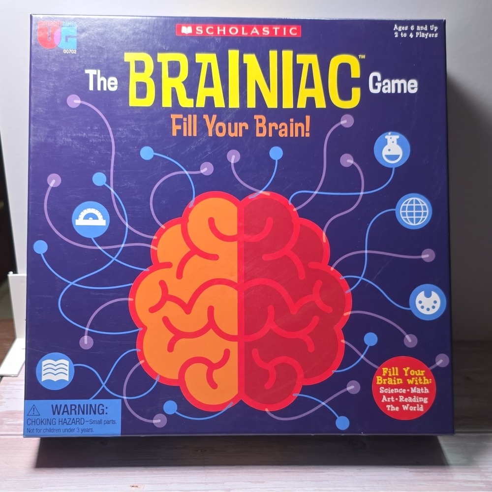 Scholastic The Brainiac Game Educational Spinner Board Game Ages 6+ 2-4P